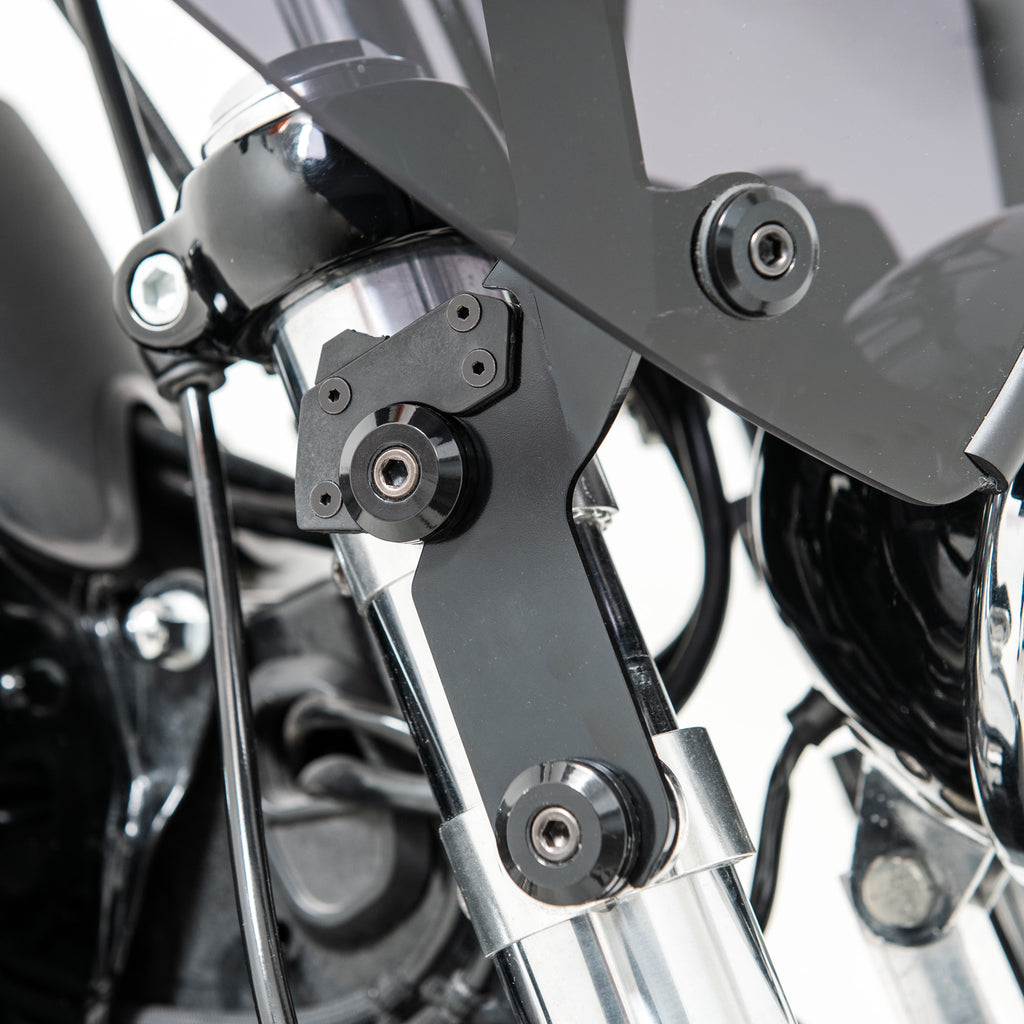 thumbnail image 2 of 15" Front Fairing With Windshield & Hardware For Harley Dyna Street Bob FXDB (2007-2017) - Matte Black ABS Plastic 2 of 5