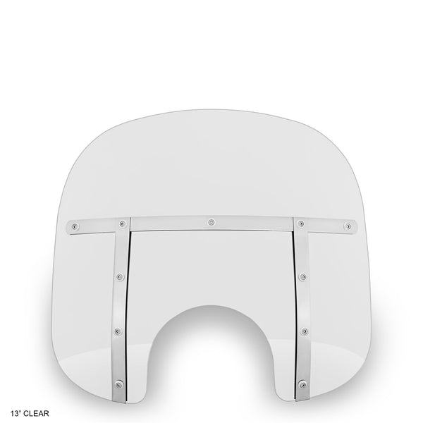13" Memphis Fats Clear Windshield for 1987-2017 Covered Fork Softail with light bar