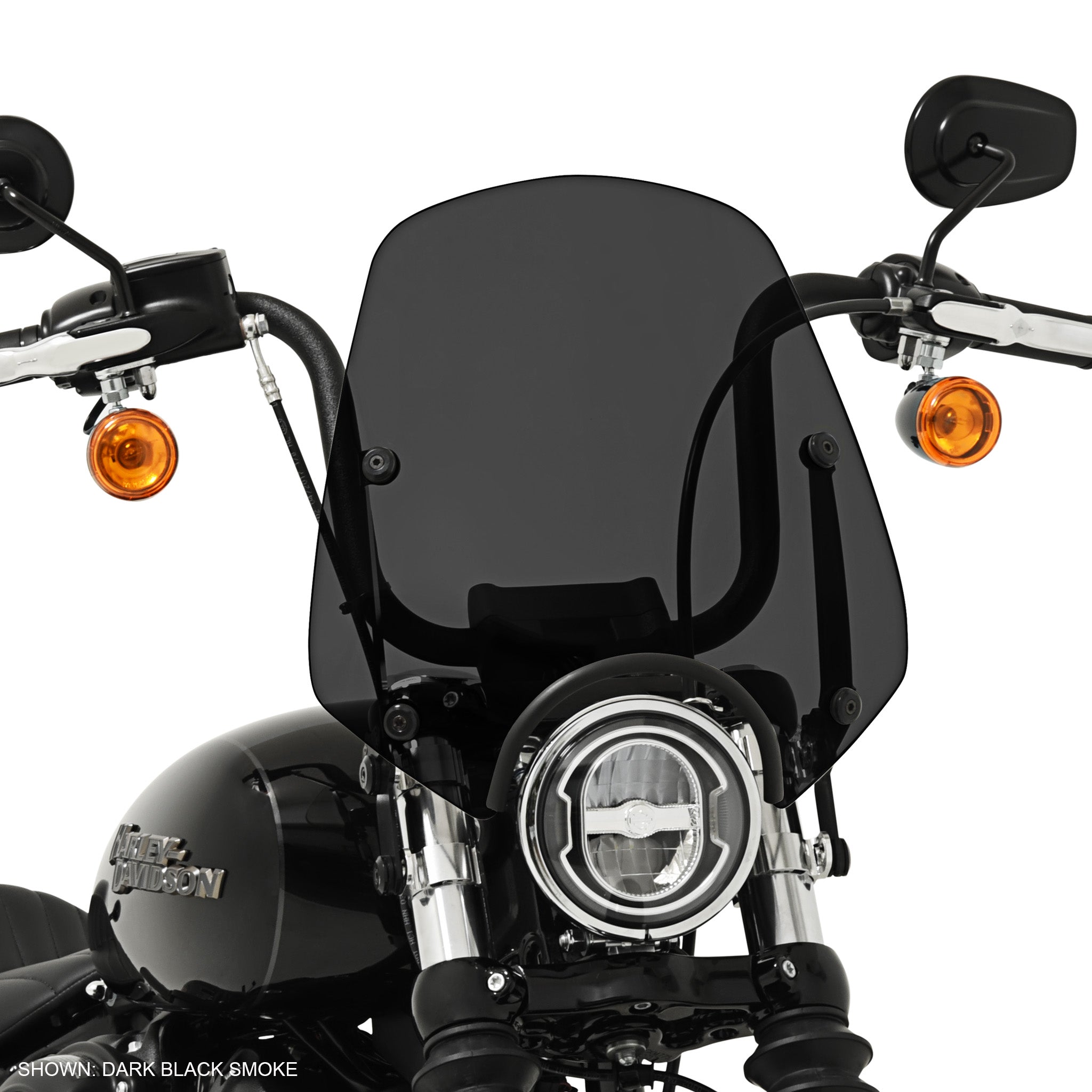 Del Rey Sportshield, Dark Black Smoke, on a 2018 FXBB Softail Street Bob